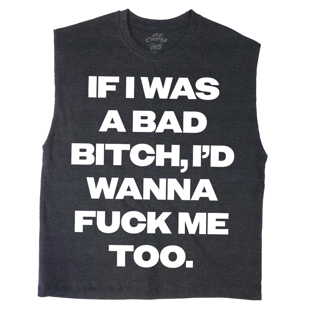 "Bad Bitch" Sleeveless T-Shirt in Charcoal