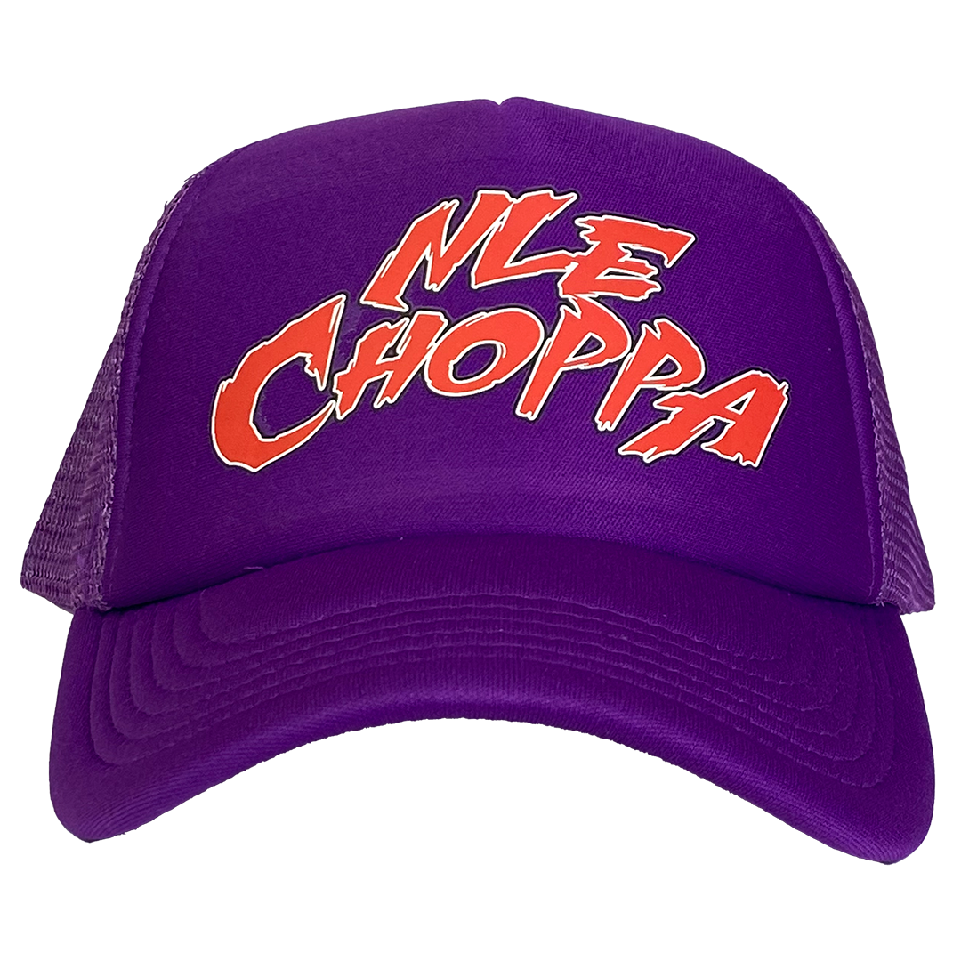 NLE Choppa "Logo" Trucker Hat in Purple