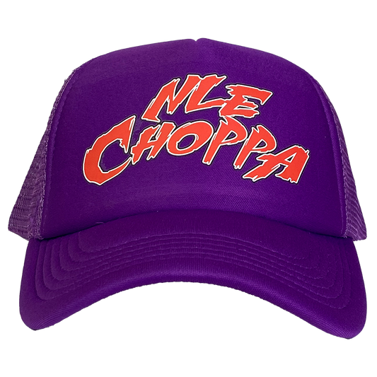 NLE Choppa "Logo" Trucker Hat in Purple