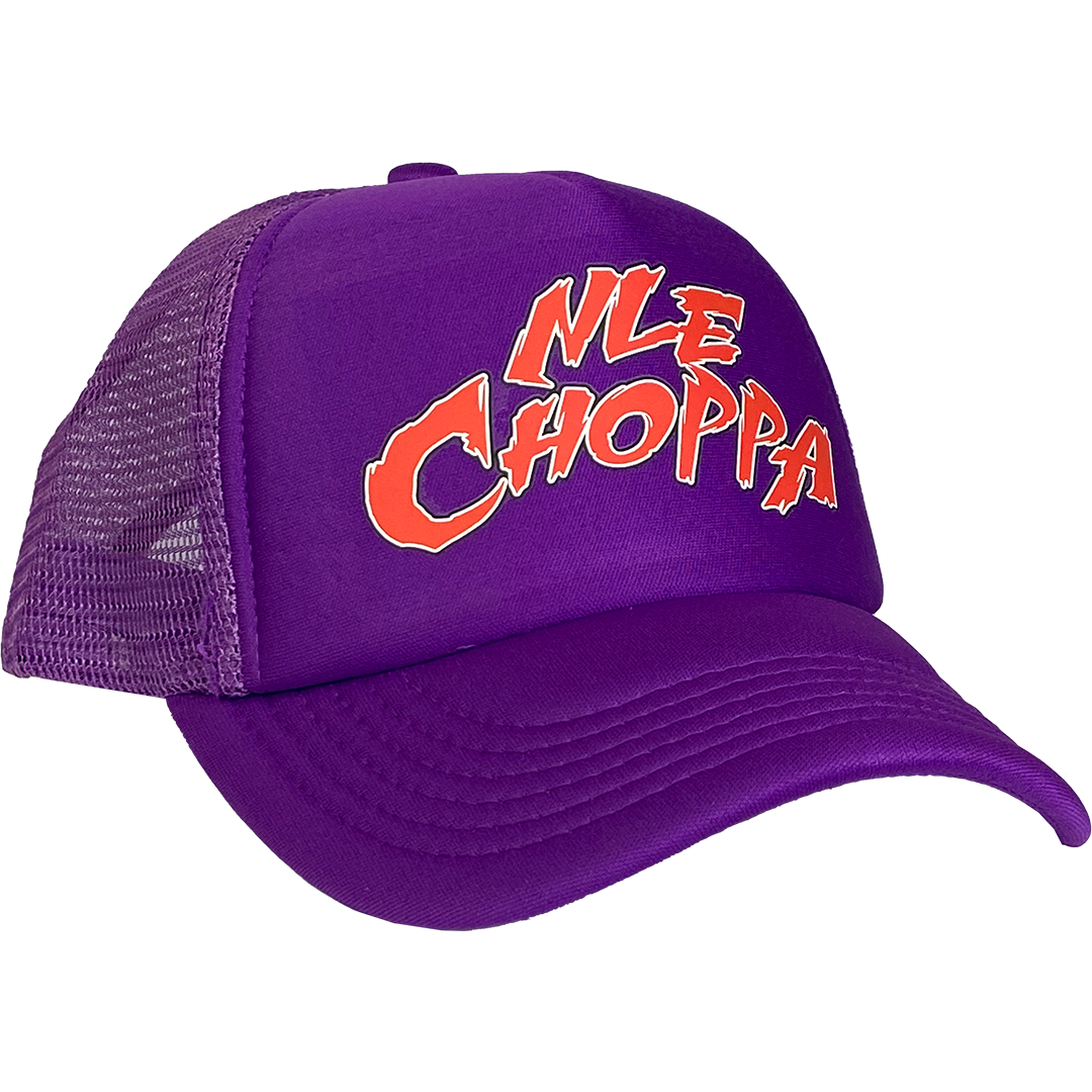 NLE Choppa "Logo" Trucker Hat in Purple