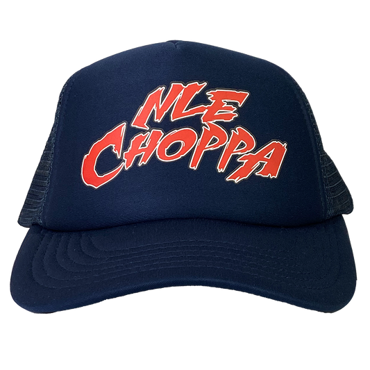 NLE Choppa "Logo" Trucker Hat in Navy