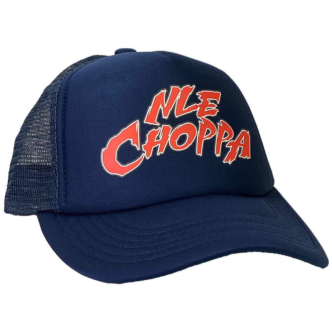 NLE Choppa "Logo" Trucker Hat in Navy