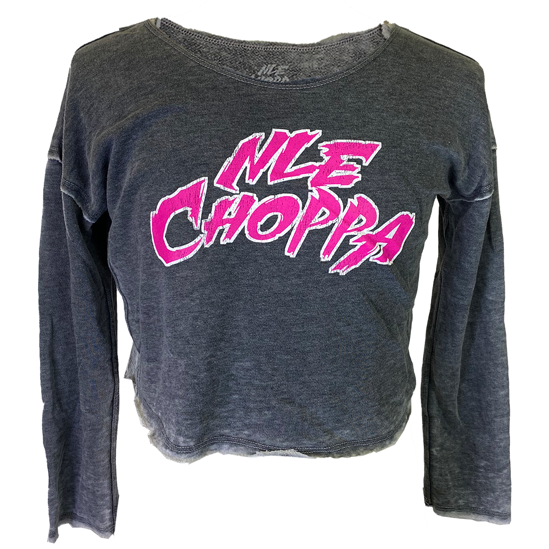 NLE Choppa "Logo" Women's Long Sleeve Crop Top