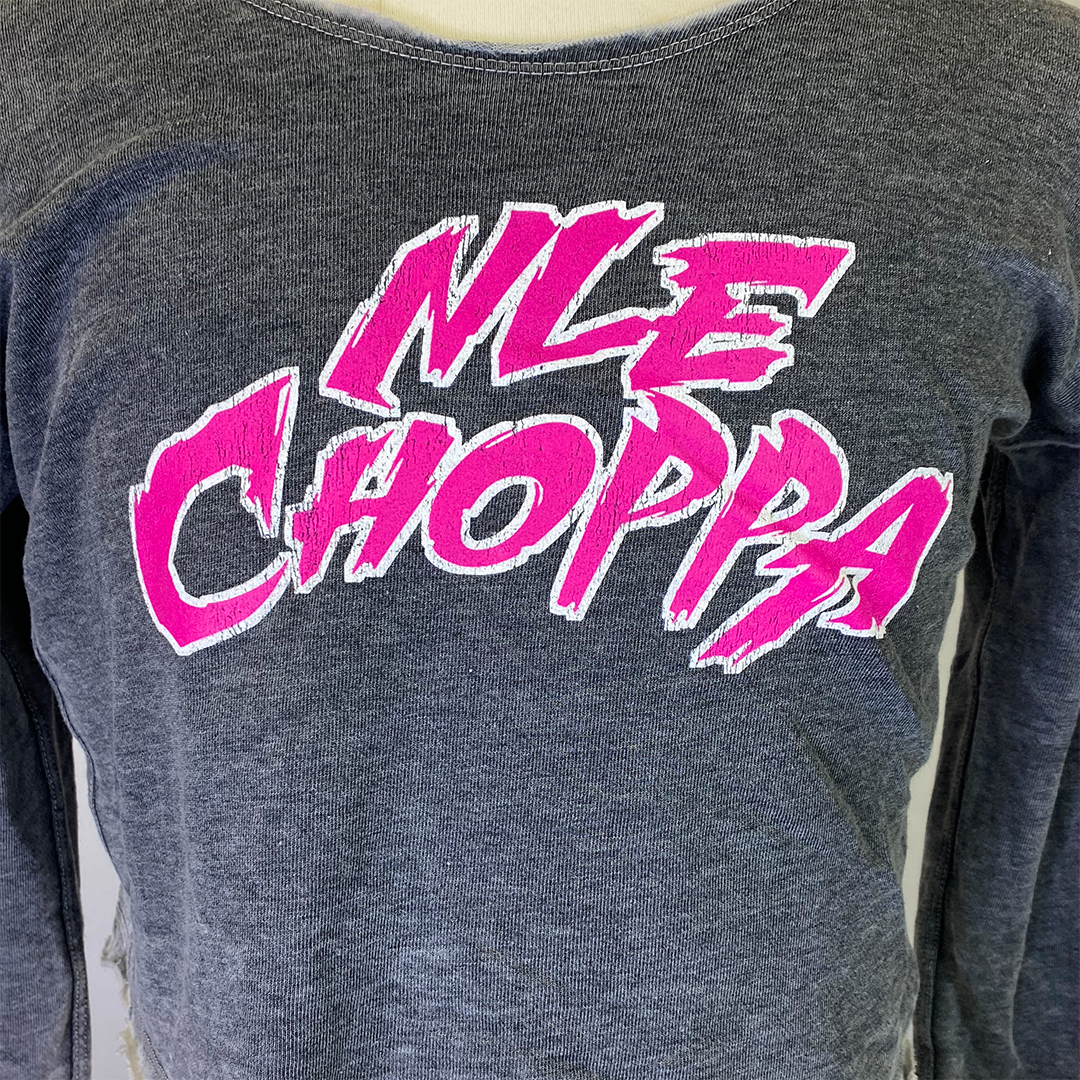 NLE Choppa "Logo" Women's Long Sleeve Crop Top