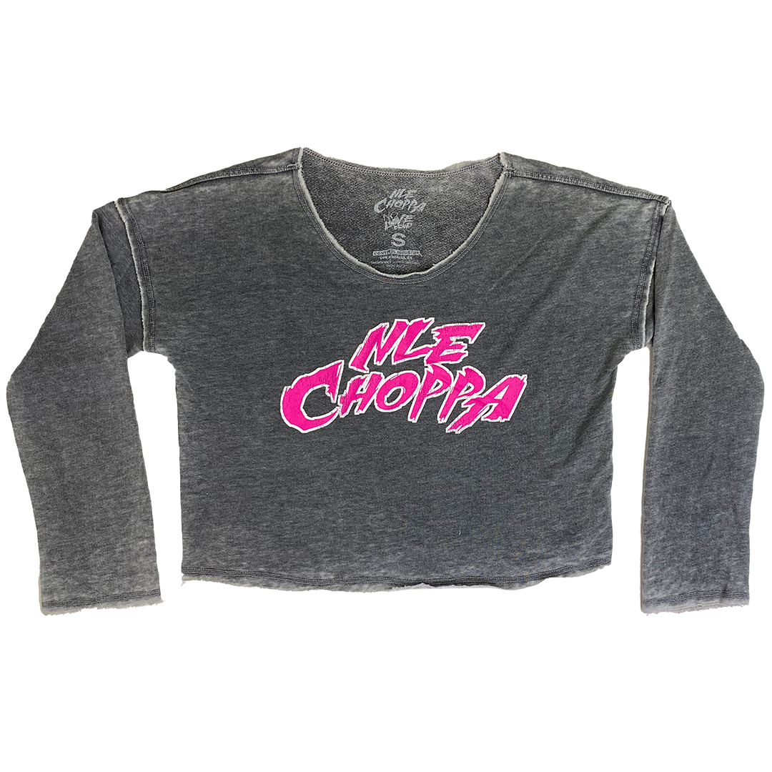 NLE Choppa "Logo" Women's Long Sleeve Crop Top