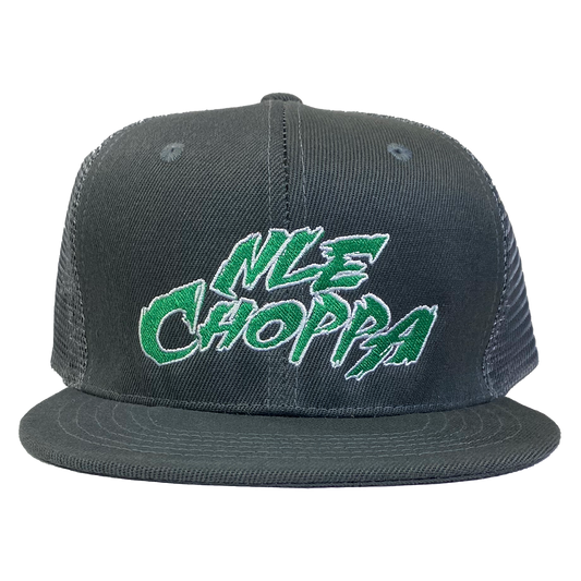 NLE Choppa "Logo" Snapback Hat In Grey