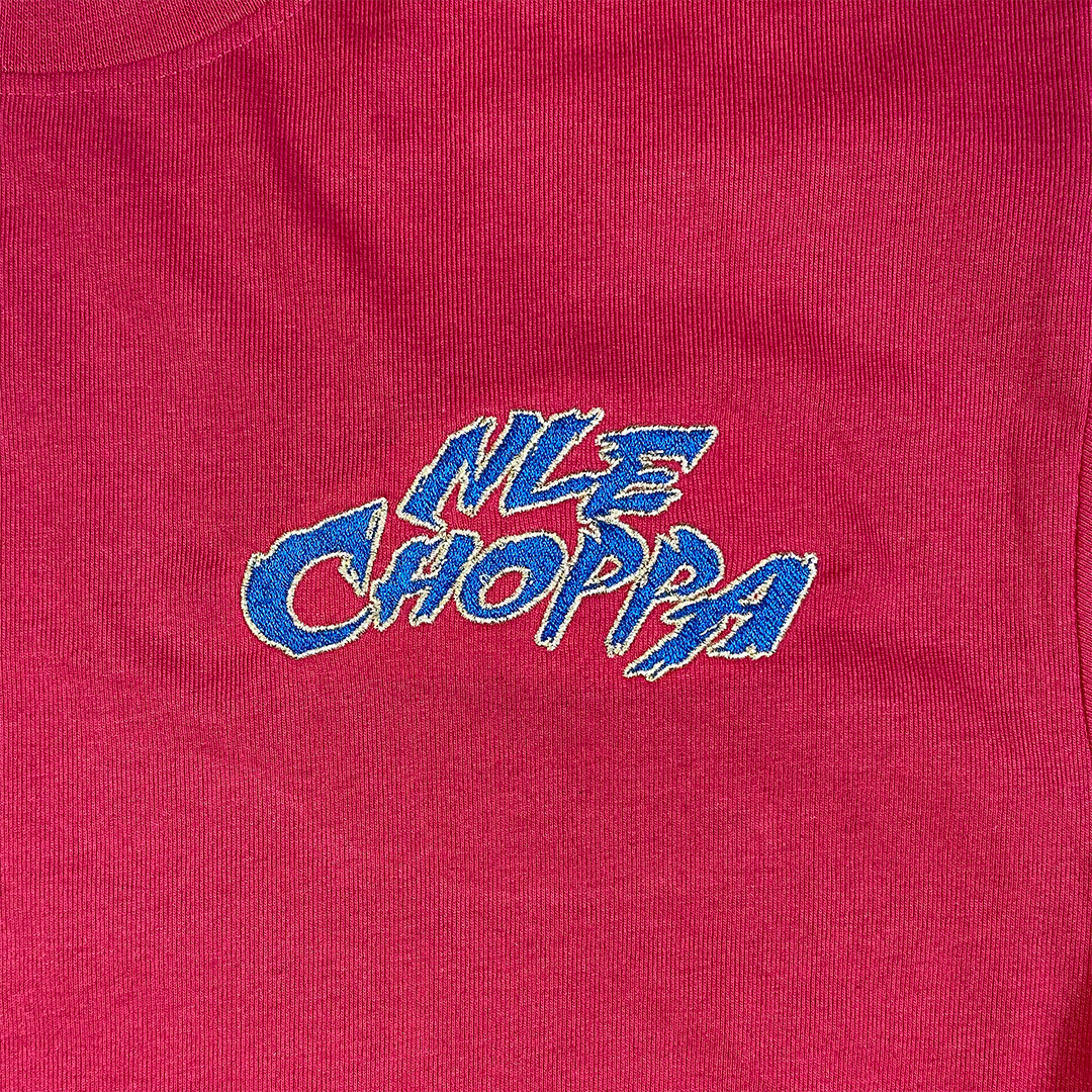 NLE Choppa "Logo" Embroidered T-Shirt In Hot Pink