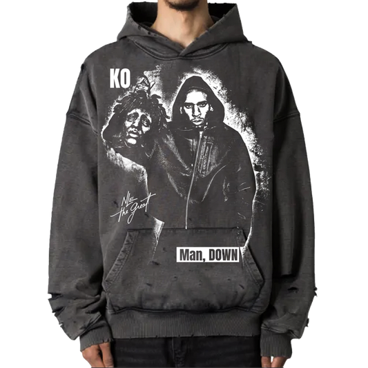 KO Distressed Pullover Hoodie
