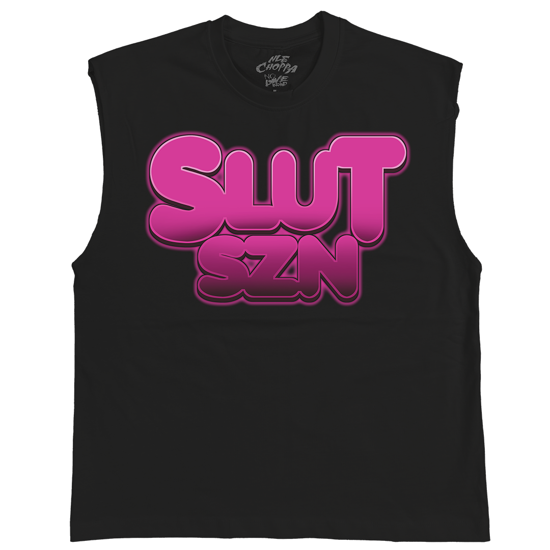 "Slut Szn" Sleeveless T-Shirt in Black